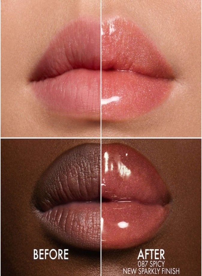 Dior Addict DIOR Lip Glow Oil Hydrating High-Shine Gloss 6ml | 087 Spicy Nourishing & Plumping Lip Oil - Image 3